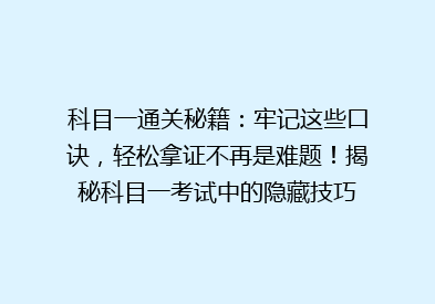科目一通关秘籍：牢记这些口诀，轻松拿证不再是难题！揭秘科目一考试中的隐藏技巧